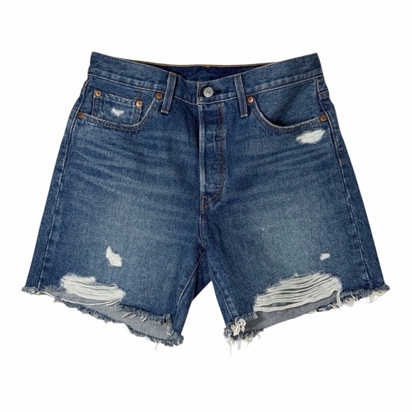 Levi's Pants - Levi's Dark Blue Women’s Midi Shorts Distressed size 29